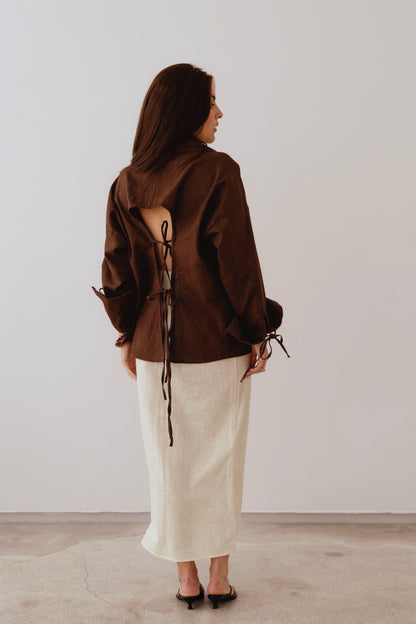 TAUPE LAUREN SHIRT
