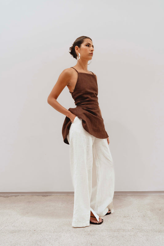 WHITE CLAY PANTS