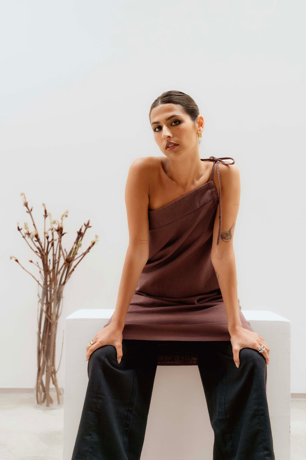 MARY TAUPE SKIRT