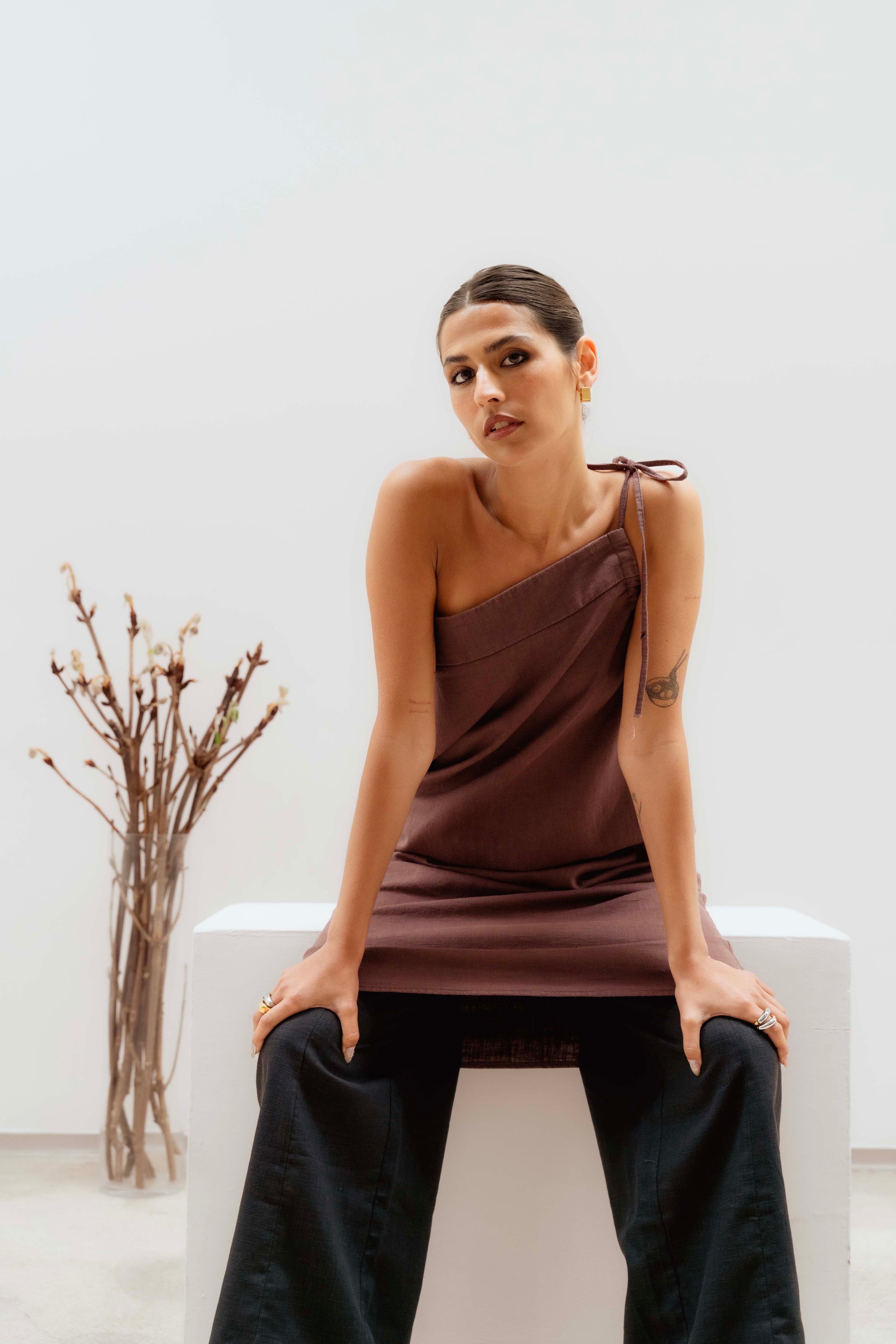 MARY TAUPE SKIRT