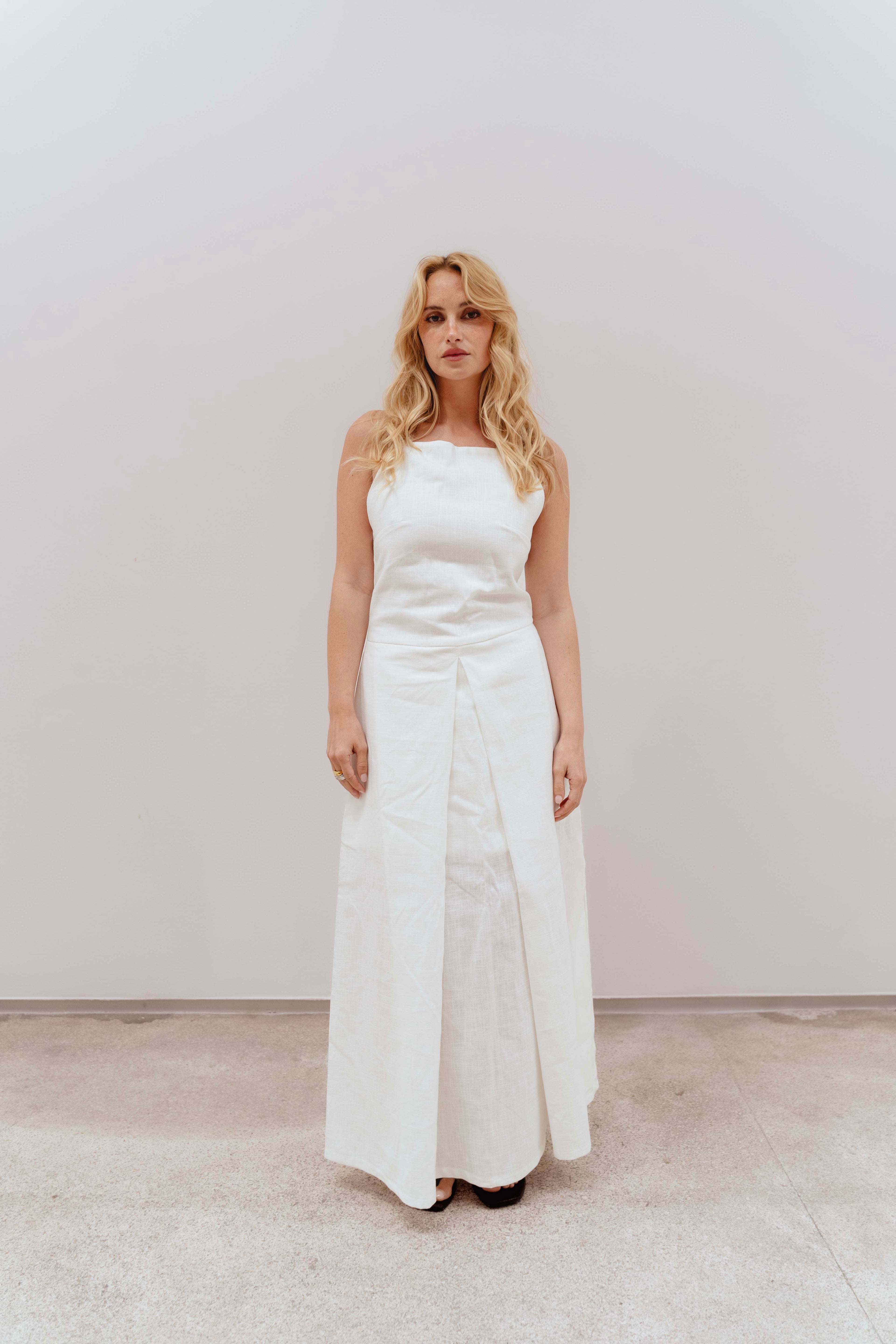 AURORA WHITE MIDI DRESS