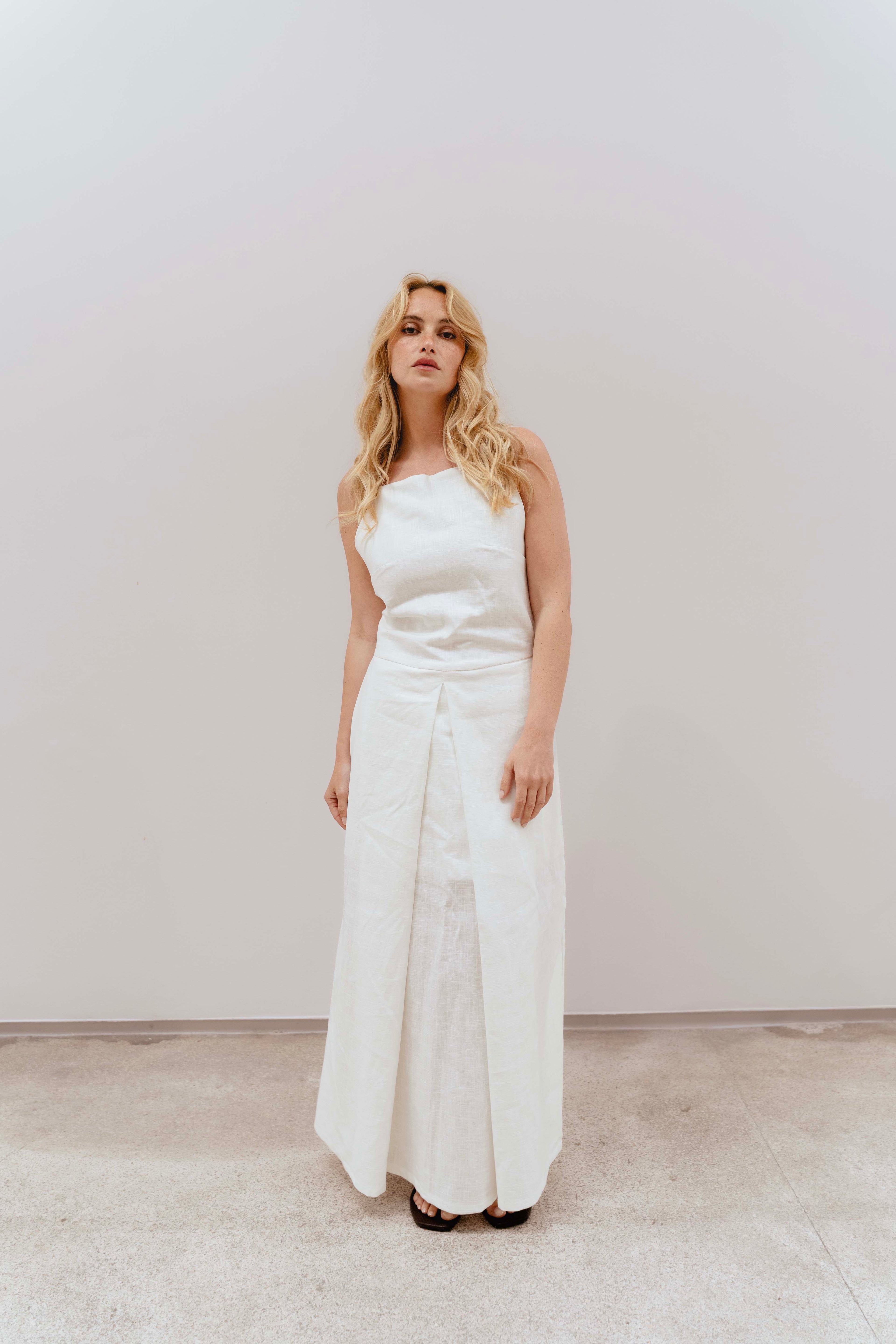 AURORA WHITE MIDI DRESS