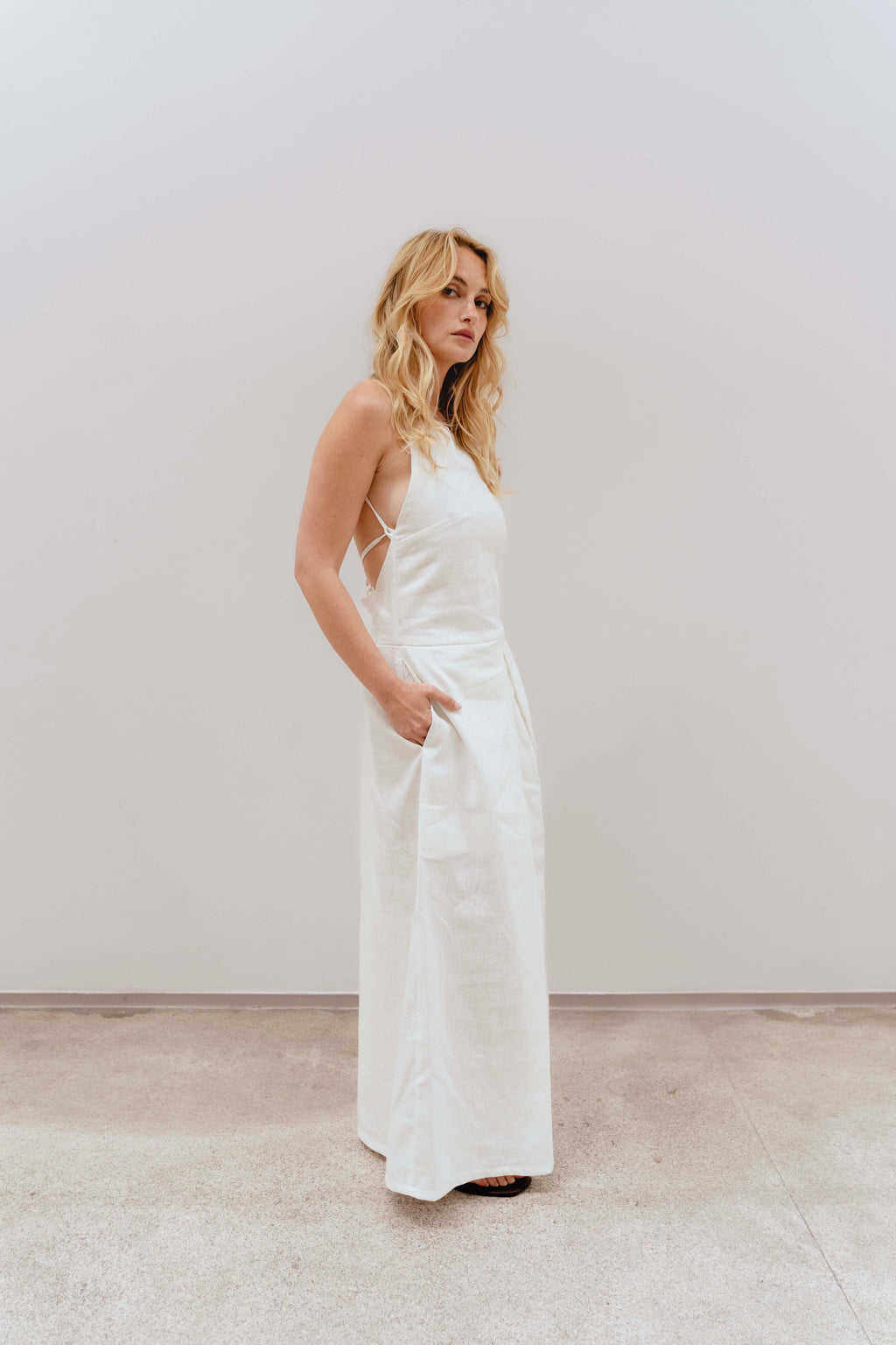 AURORA WHITE MIDI DRESS