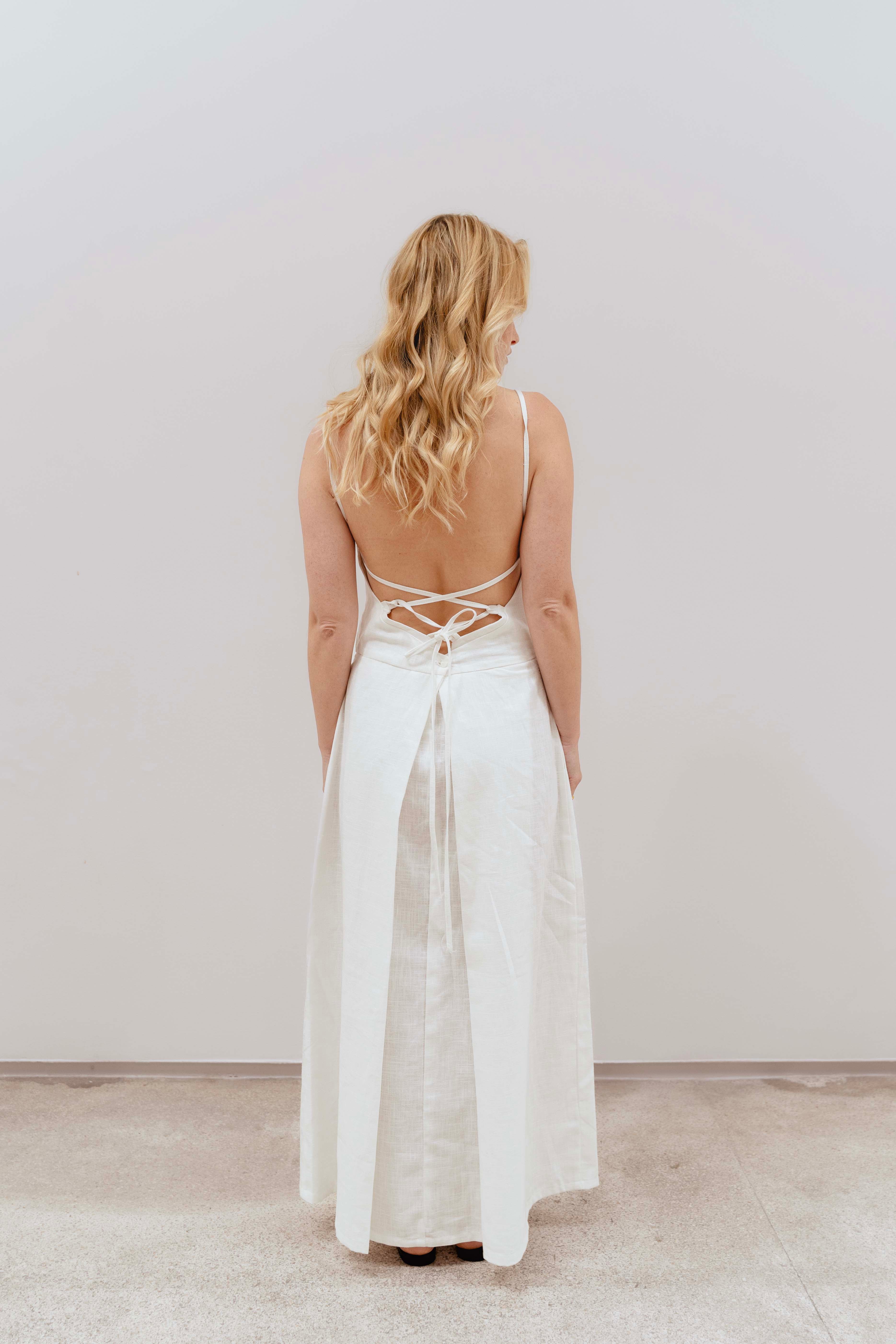 AURORA WHITE MIDI DRESS