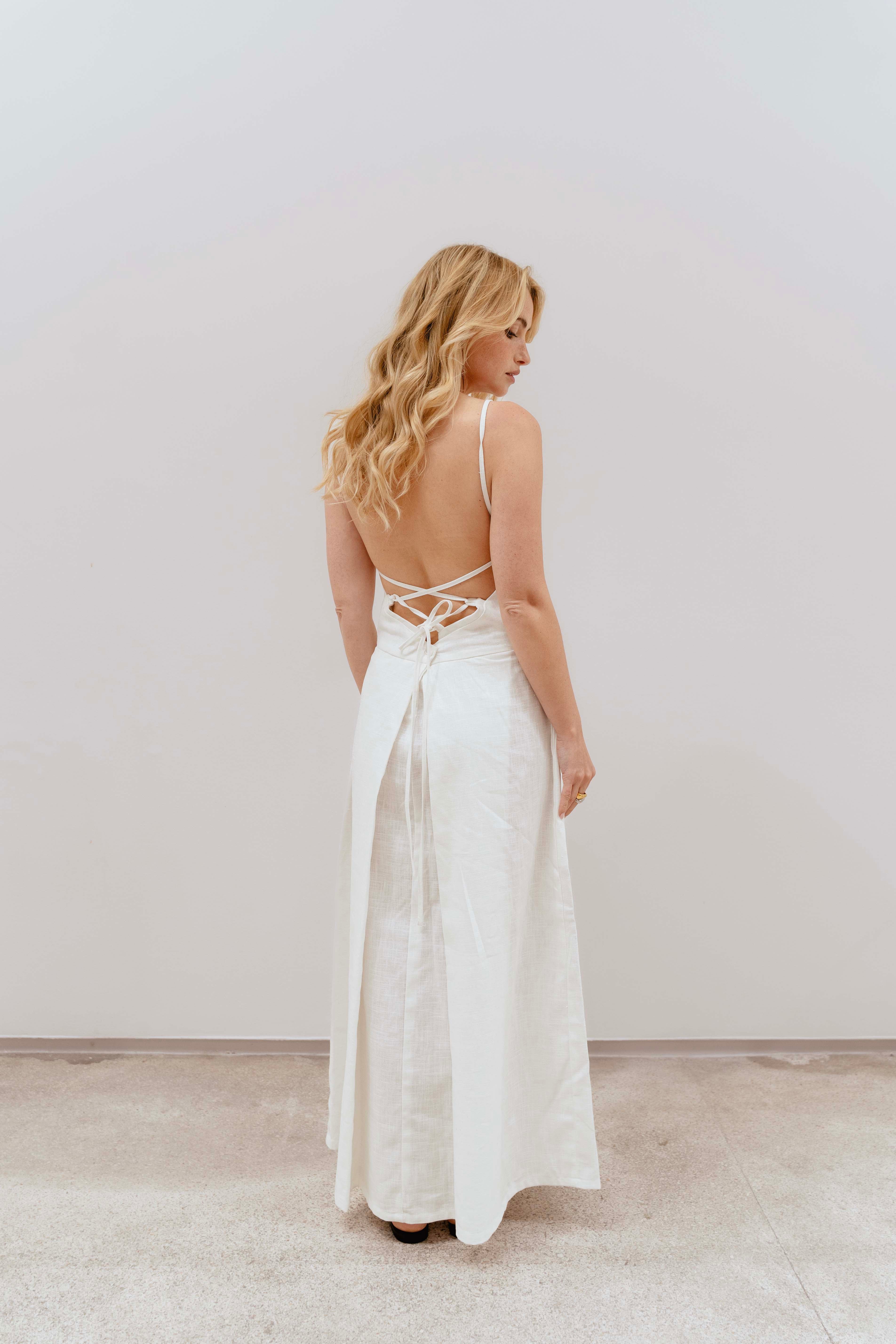 AURORA WHITE MIDI DRESS