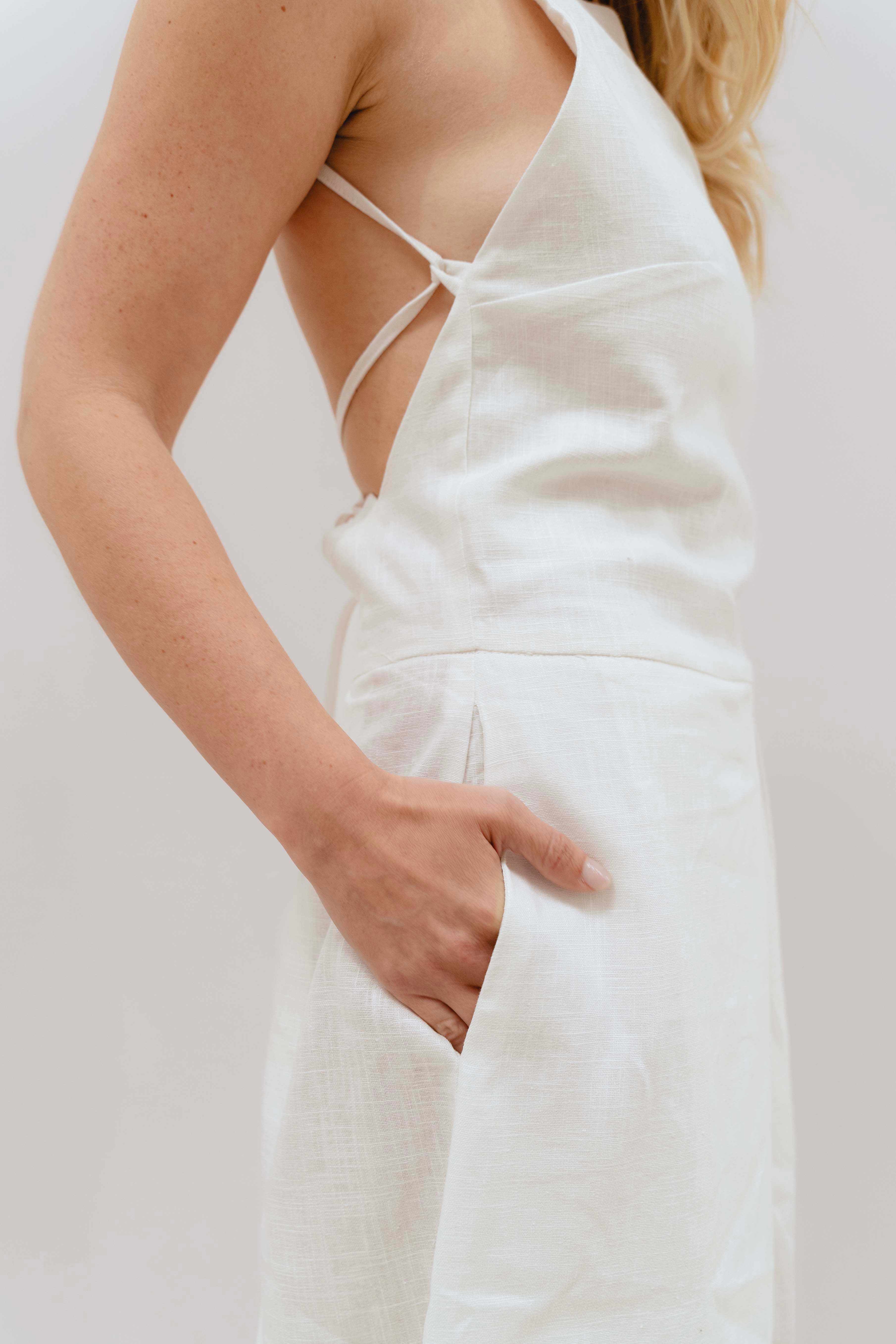 AURORA WHITE MIDI DRESS